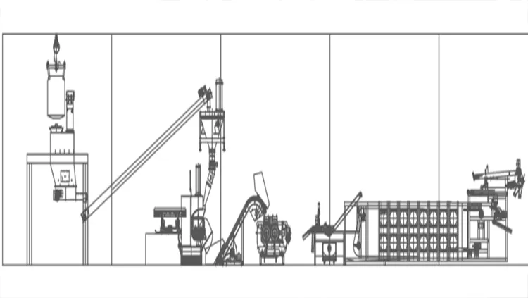 نظام وزن وتغذية الخلاط الداخلي لورش الإنتاج المكوّنة من مستوى واحد